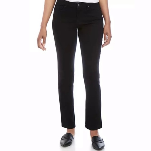 Crown & Ivy Black Corduroy Straight Leg Pants - Picture 1 of 8